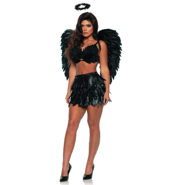 Feather Mini Skirt and Bra Set Adult Costume - GYPSY TREASURE - COSTUMES &  COSMETICS